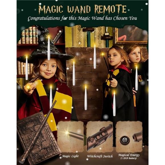 Floating Candles with Wand 20PCs -Christmas Magic Hanging Flameless Candles - Picture 6 of 7